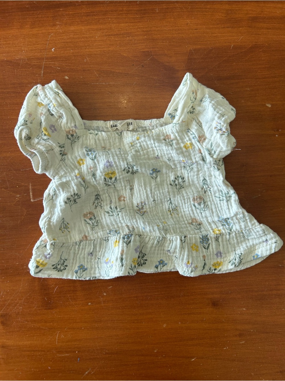 ORGANIC Smocked Floral Peplum Top